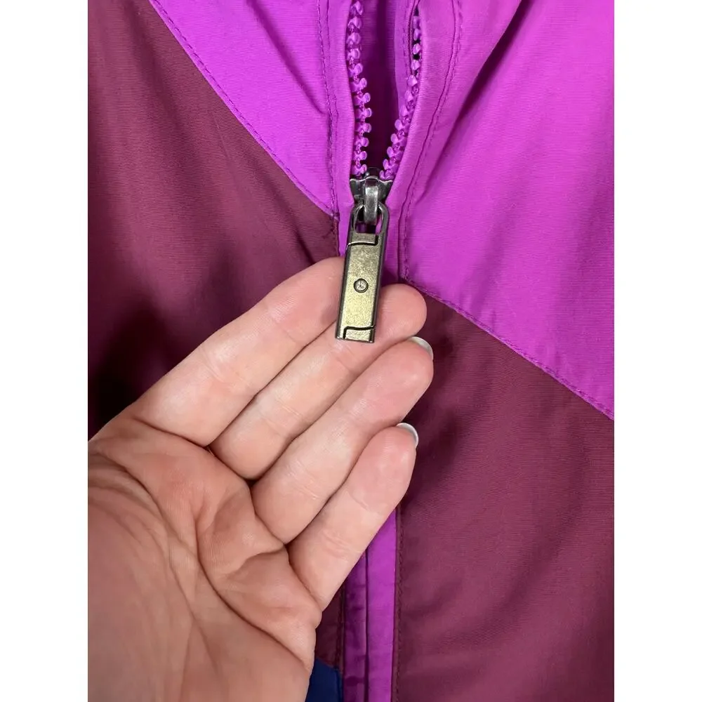 Burton Girls Dryride Snowboard Jacket L 14 16 Purple Colorblock Insulated Ski